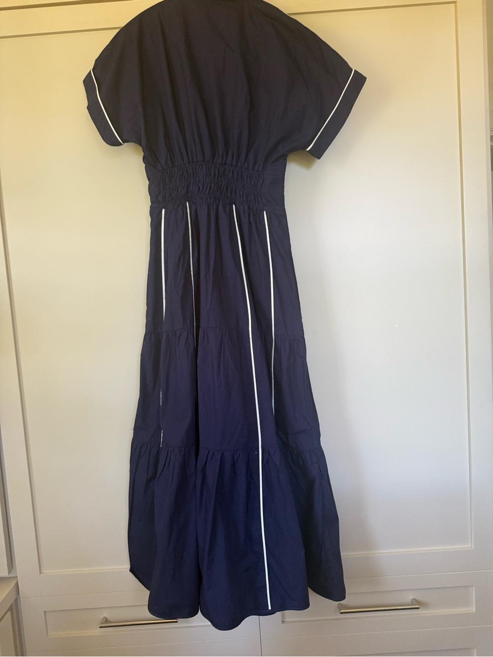 Anthropologie Somerset Navy Maxi Dress with White Piping - Picture 4 of 6